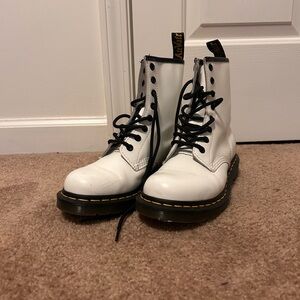 Dr. Martens White Lace-Up Boots